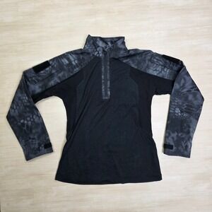 Kryptek Typhon Combat Shirt Mens Medium Black Grey Tactical Camo Long Sleeve